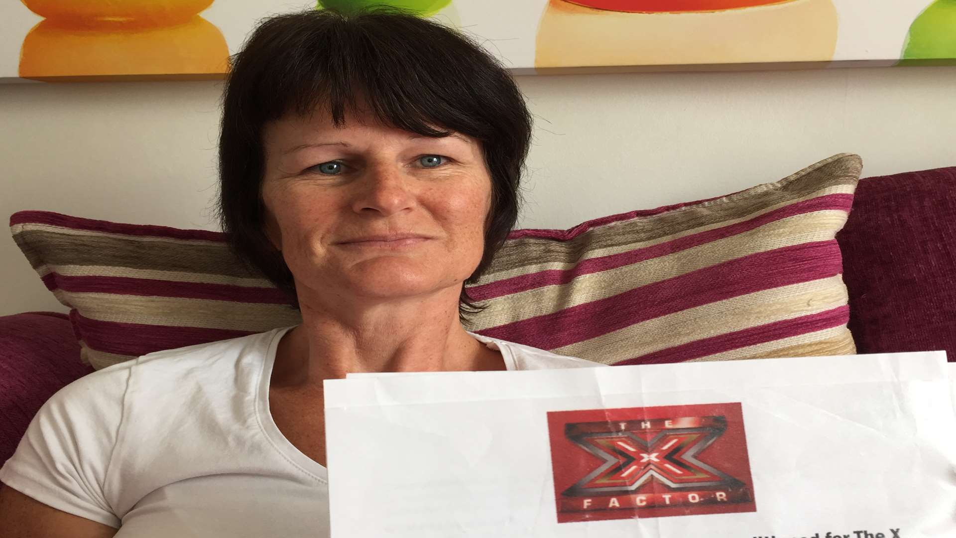Shaz Paz with one of her X Factor letters