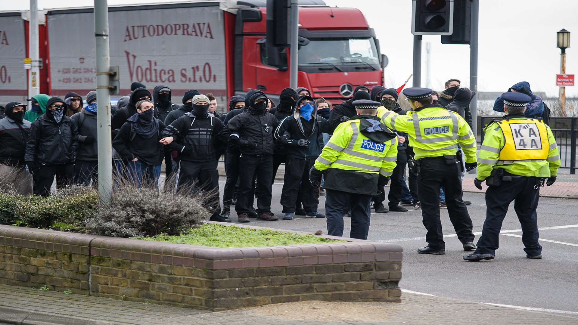 Scenes from the disturbances in Dover in January this year