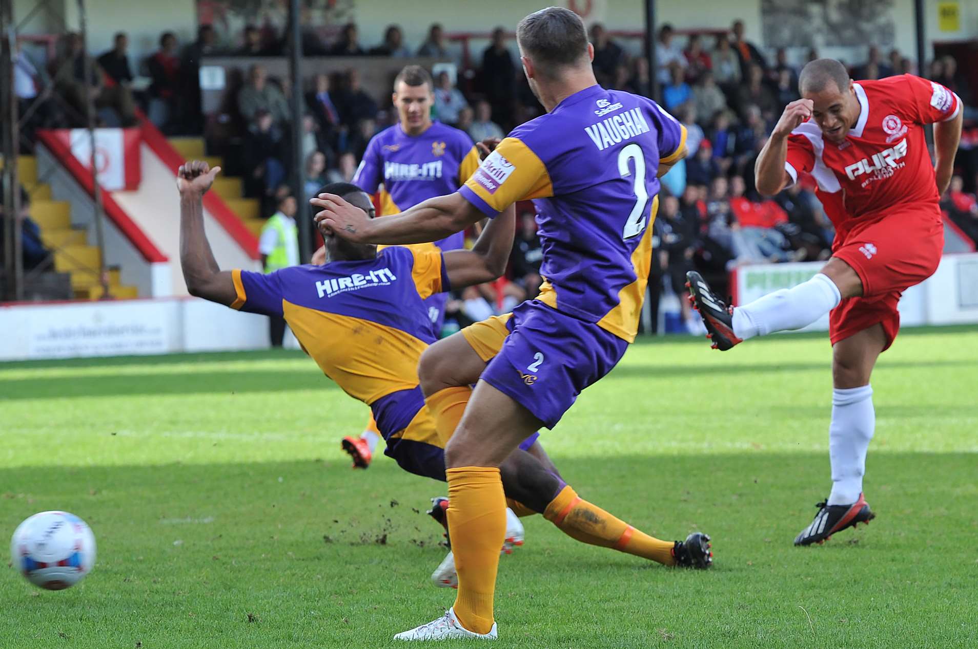 Loui Fazakerley pulls a goal back for Welling Picture: Keith Gillard