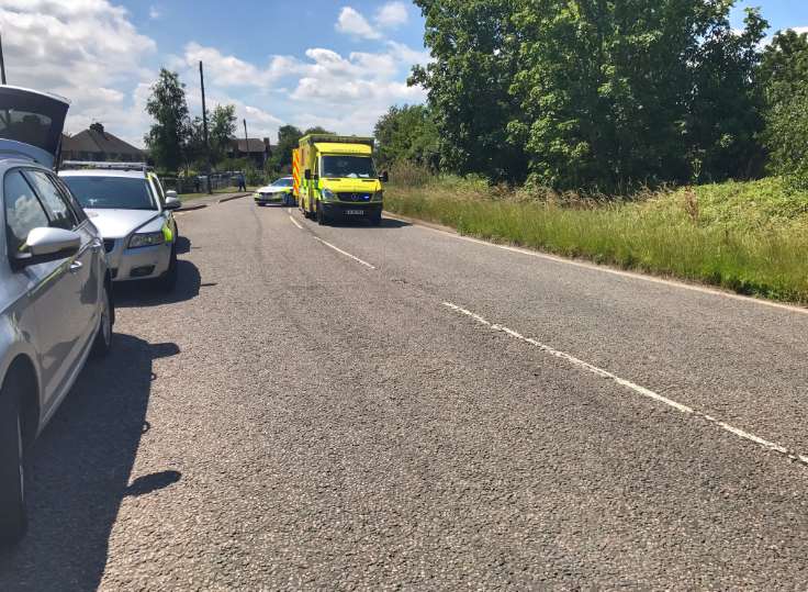Emergency services dealt with a serious crash on the Old Sheppey Way, Bobbing, on Wednesday. Picture: @kentpoliceroads