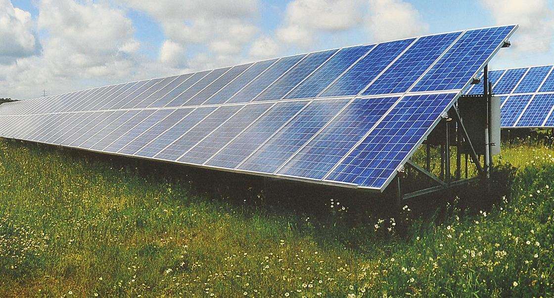 Solar panels like these would cover the 890-acre site