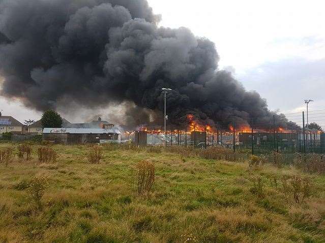A fire at the former Fleet Leisure in Northfleet. Picture: Andrew Perry