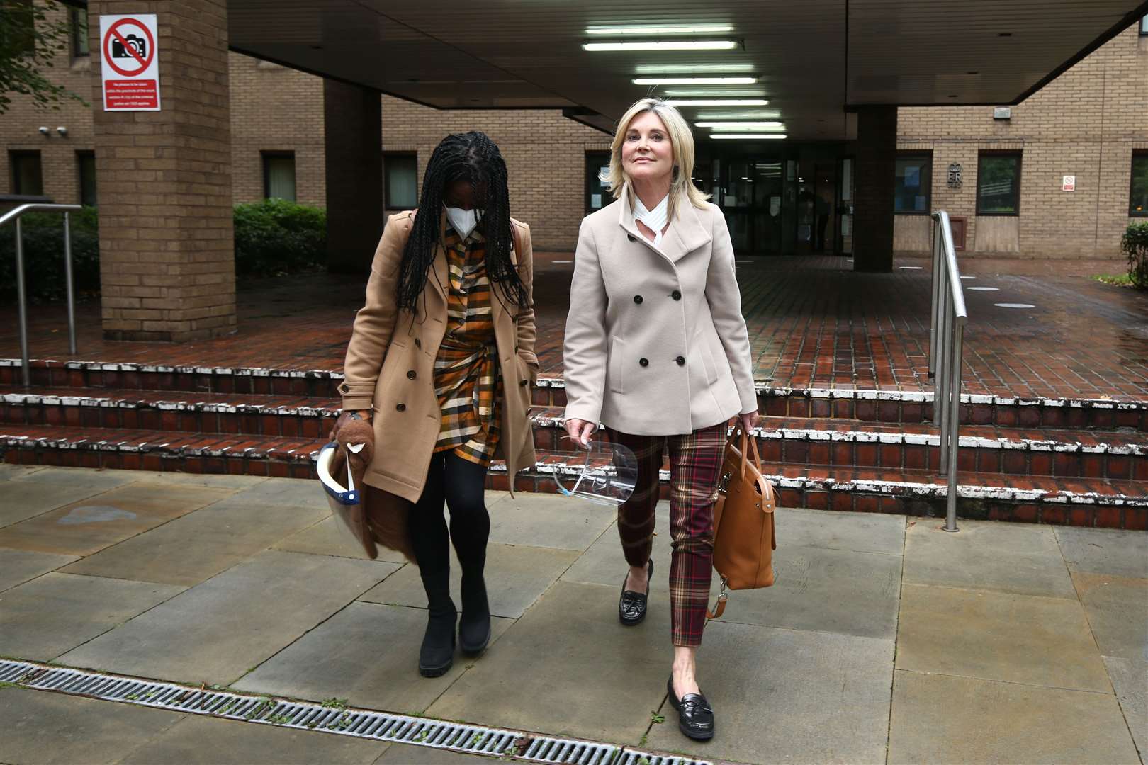Former Blue Peter presenters Diane Louise Jordan (left) and Anthea Turner gave evidence in support of their former colleague (Yui Mok/PA)