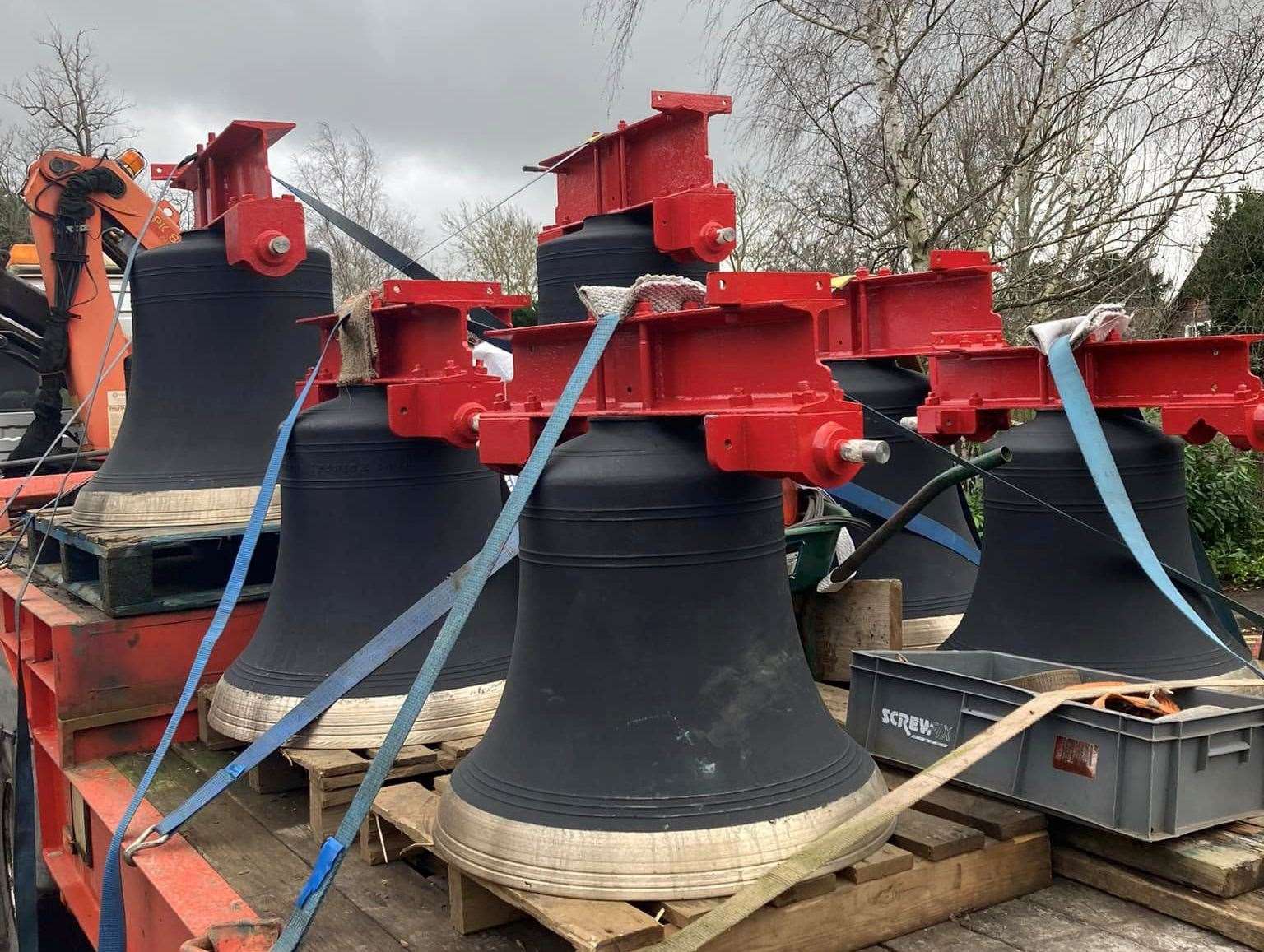 The refurbished bells returning to the church. Picture: Nicky Harvey