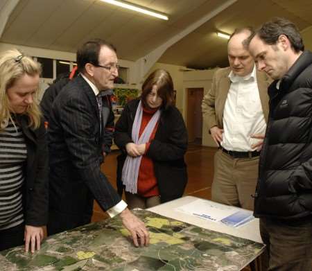 Residents look over the plans for the Chilmington Green development. Picture: Dave Downey