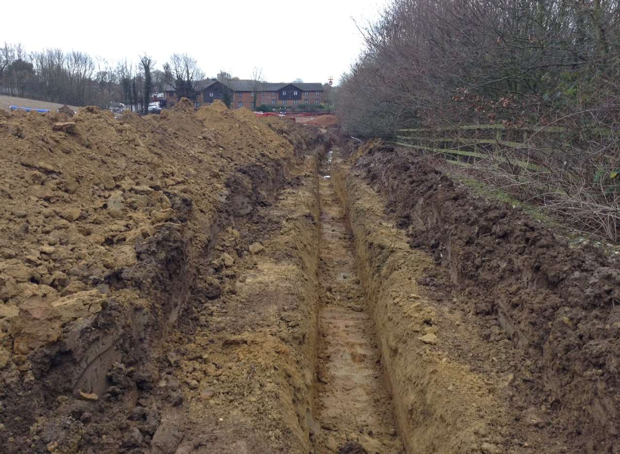 Southern Water's work on the burst water main near the A249
