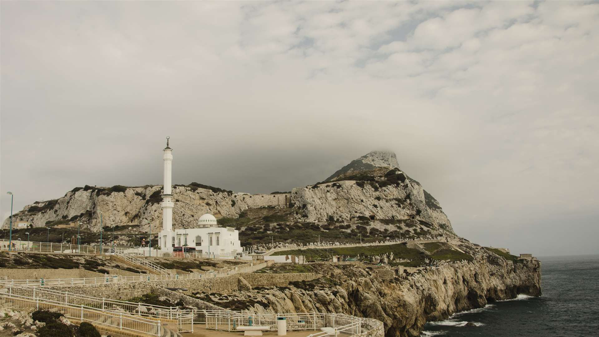 The Rock of Gibraltar from it's southern tip at Europa Point