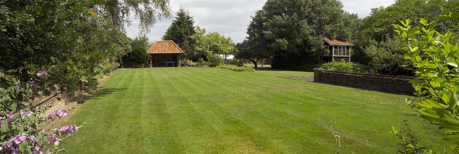The croquet lawn has a pavilion