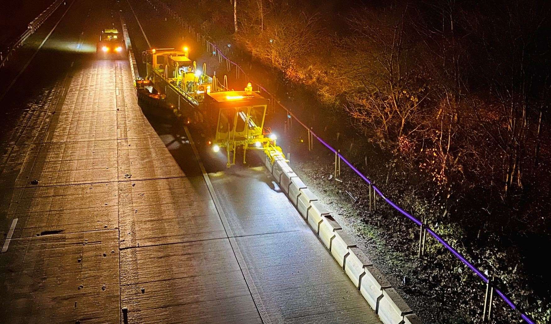 The barrier is currently stored on the London-bound hard shoulder so it can be quickly brought in and out of use. Picture: Barry Goodwin