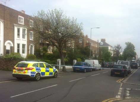 Police at the scene of the Victoria Road incident. Picture: Jon Miles
