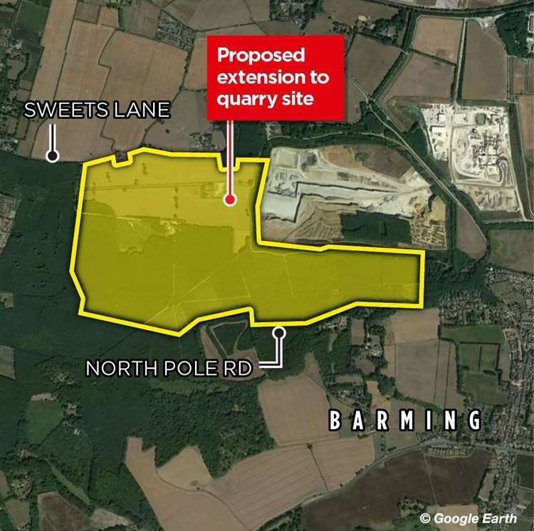 Gallagher's proposed quarry extension, included in KCC's plan