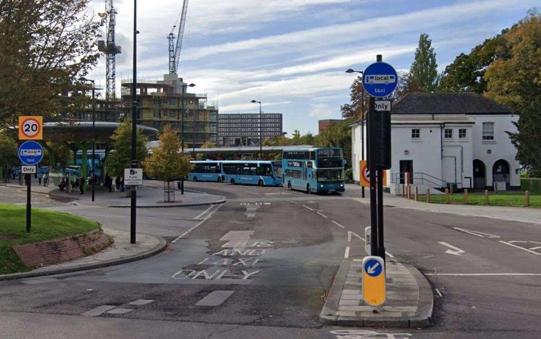 A pedestrian was hit by a bus at Chatham Waterfront station. Picture: Google