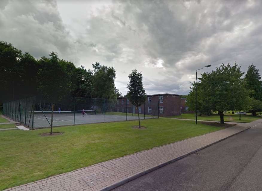 The alleged attack happened at Kings Hill tennis courts. Picture: Google.