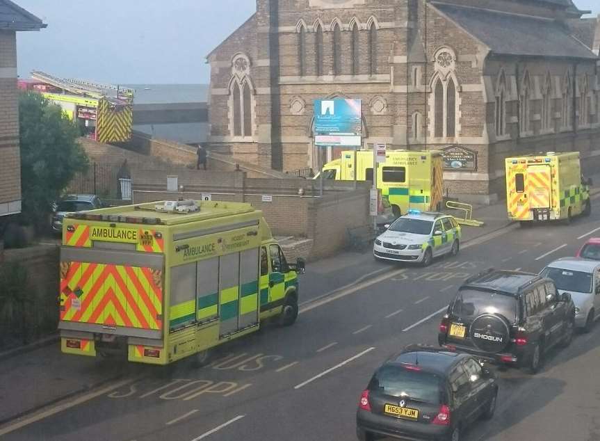Emergency services at the sea front. Picture: Cllr Cameron Beart