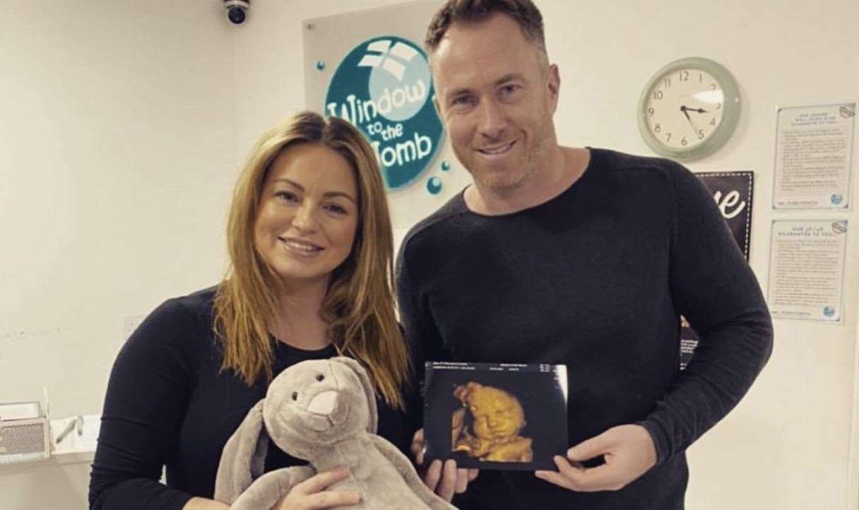 Ola and James Jordan get a 3D baby scan at Window to the Womb, Maidstone. Picture: @olajordan