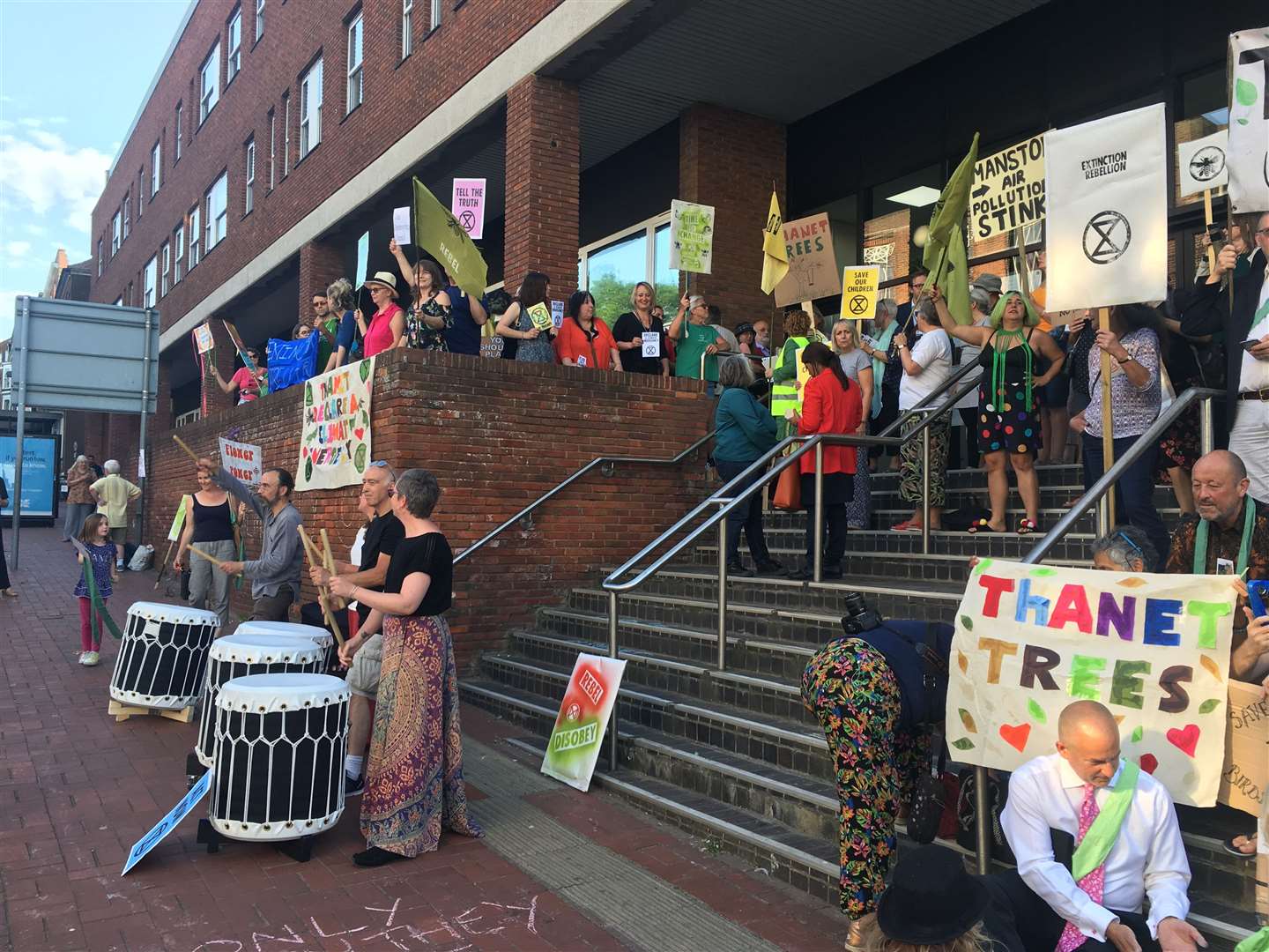 Climate change protest outside Thanet District Council in Margate