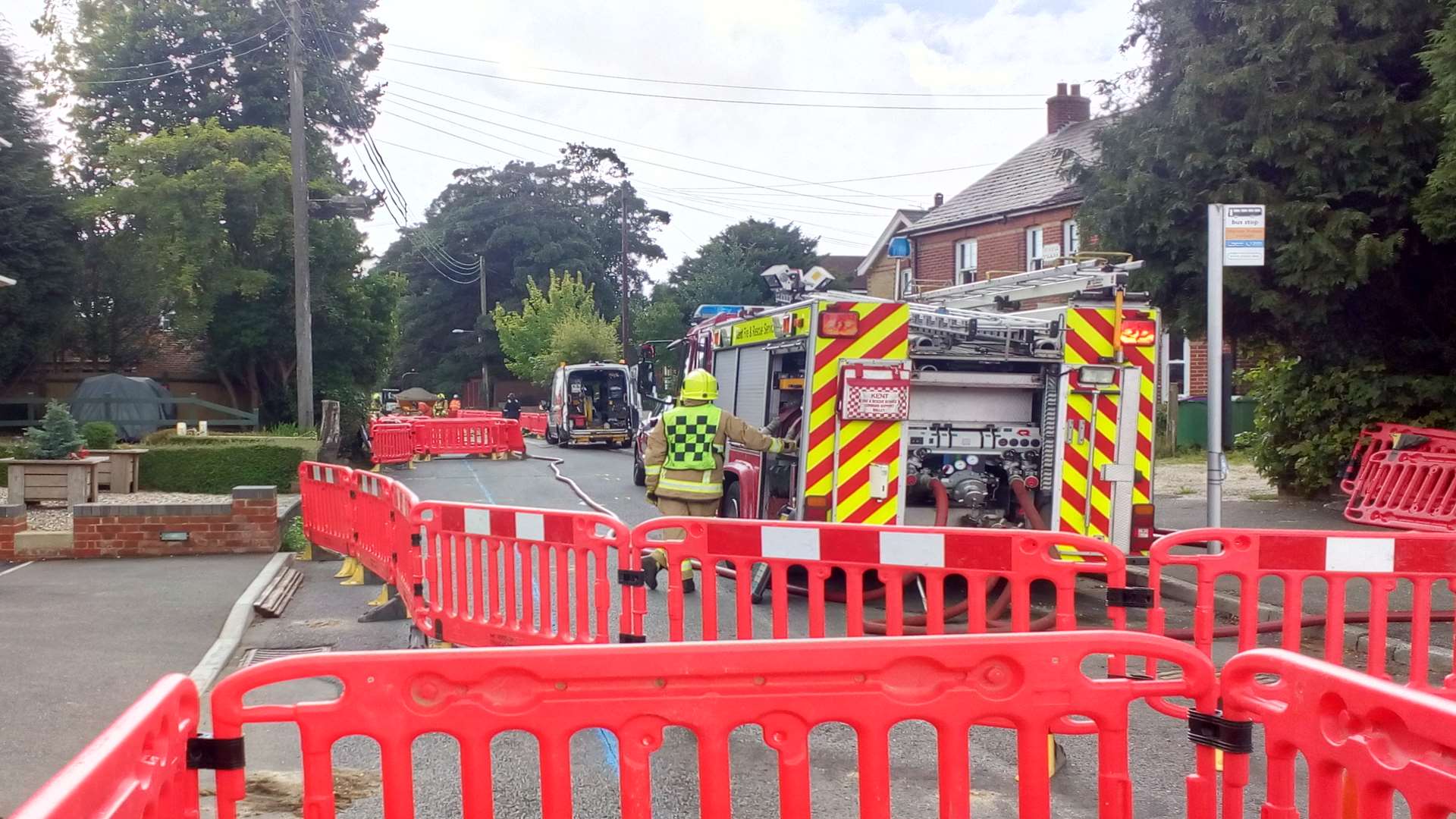 Homes have been evacuated in Lympne after a gas leak