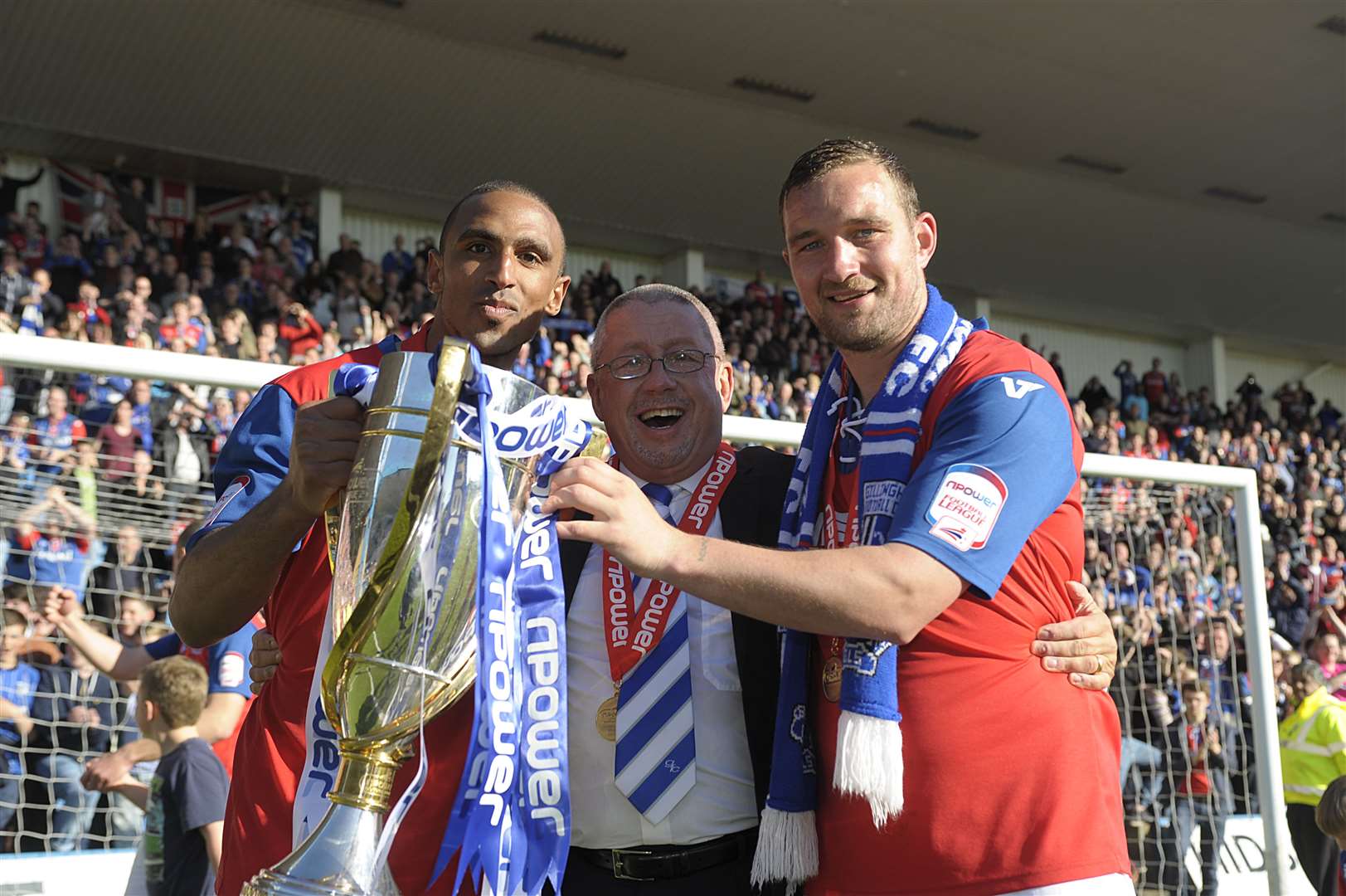 Gillingham wore a centenary shirt in their 2012/13 title winning season Picture: Barry Goodwin