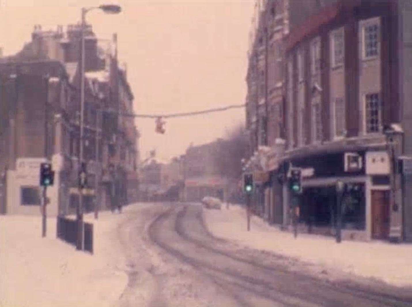 Winter wilderness. The frozen scene at Cannon Street at the start of 1979. Picture: Dover Museum