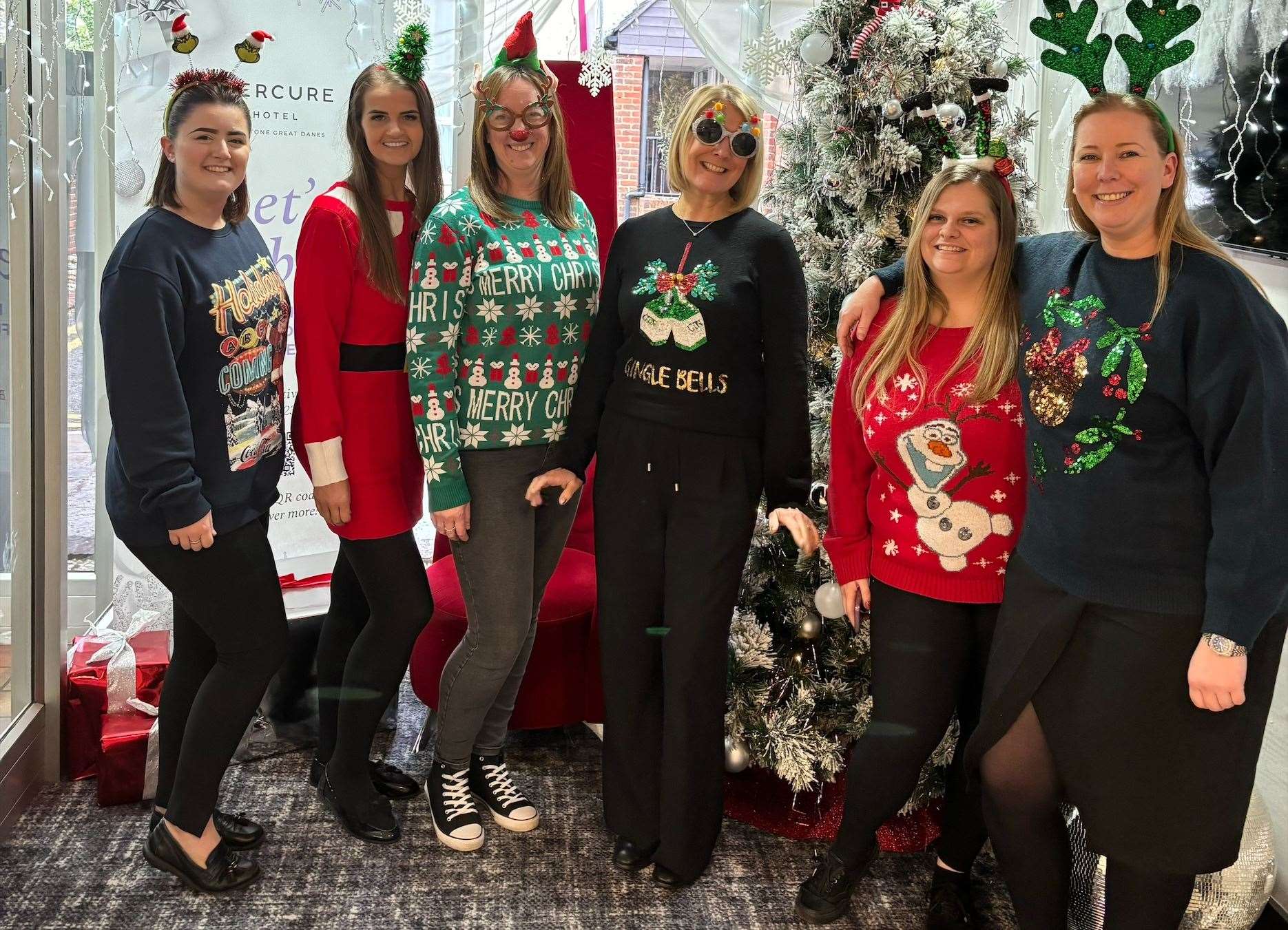 Mercure Maidstone Event and Sales team in their Christmas Jumpers