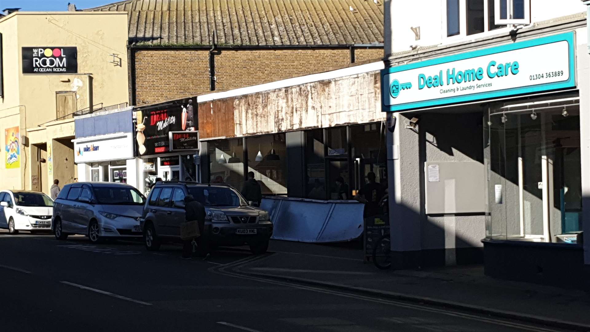 A sign has fallen from a Domino's in Deal Picture: David O'Brien