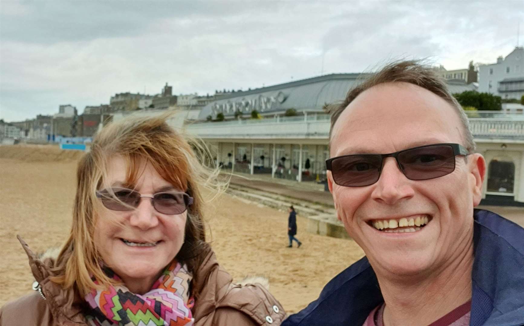 David Bingham and partner Una Cooper outside the Royal Victoria Pavilion in Ramsgate. Picture: SWNS