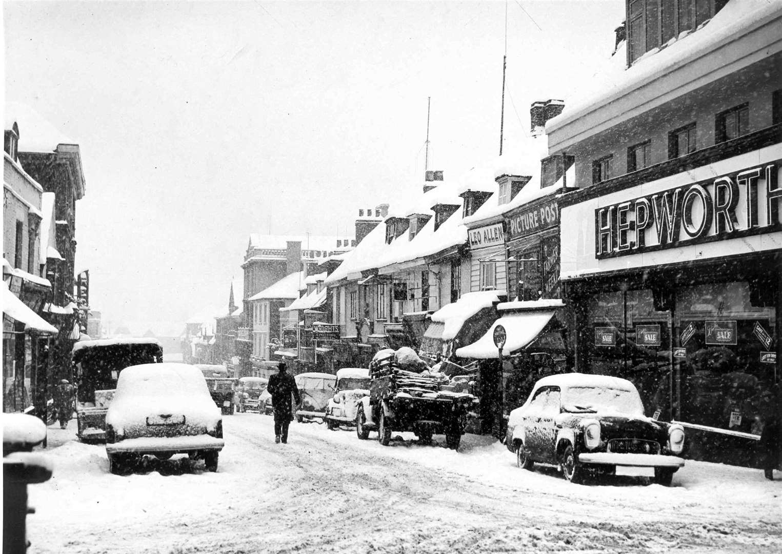 A bad day for business in Earl Street, Maidstone, in 1956