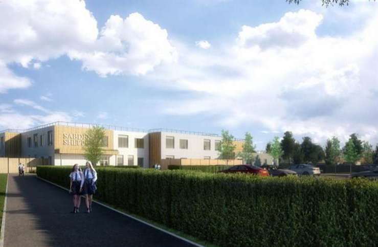 One of the first images of Sheppey’s proposed new special school, released in 2021, showing its entrance approach
