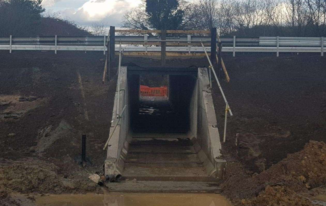 A new culvert is in place underneath the A21. Picture: Highways England