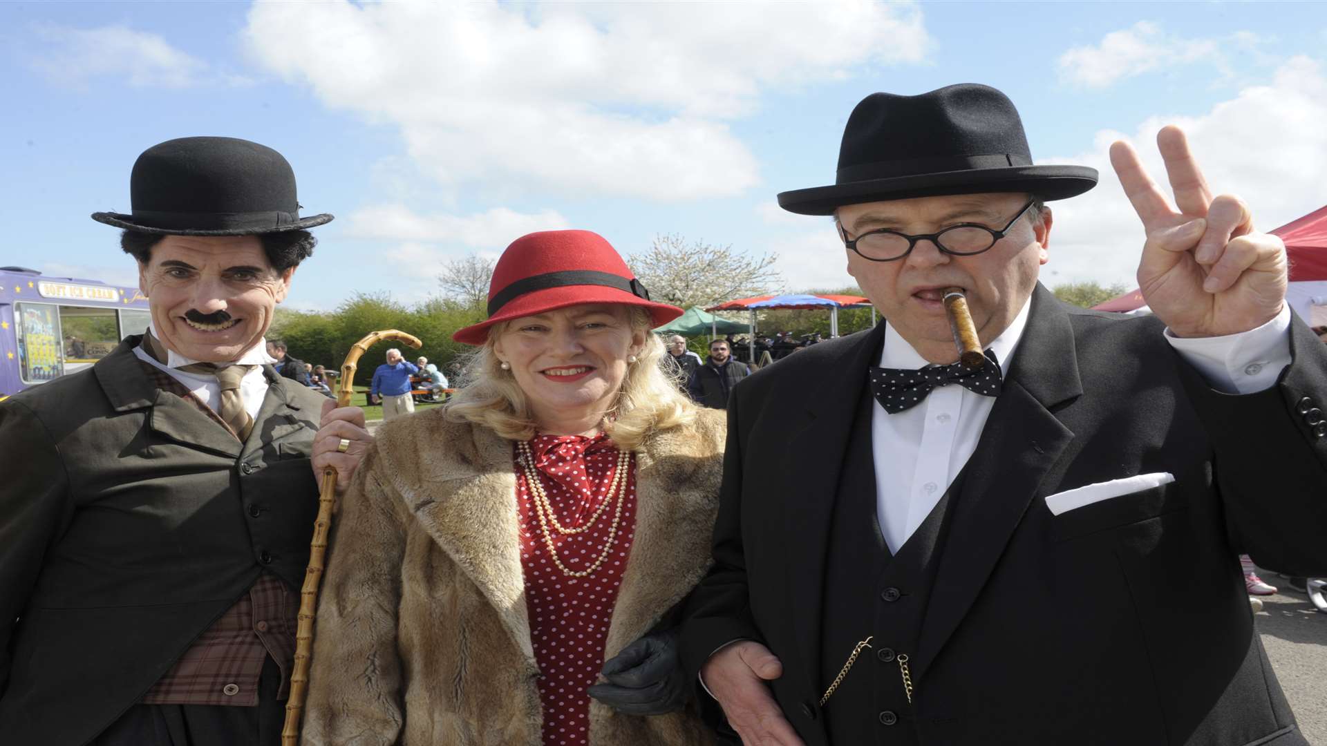 Charlie Chaplin with Mr and Mrs Churchill at last years festival