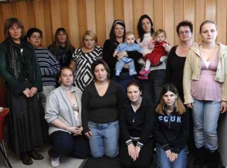 Angry mums who are protesting over the children's centre. Picture: GERRY WHITTAKER