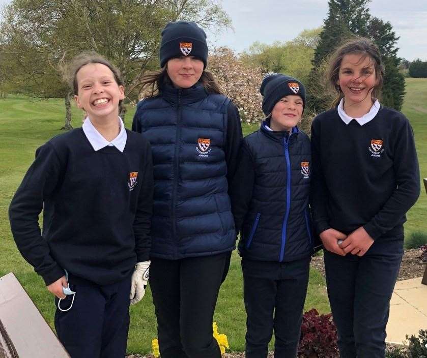 Bank Holiday Monday’s Texas Scramble at Canterbury Golf Club was won by a group of schoolgirls
