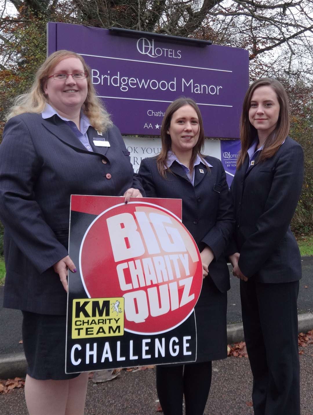 Sales Office Manager at Bridgewood Manor Rebecca Naylor (left) along with the events team are proud the venue is hosting the KM Big Charity Quiz final this Sunday