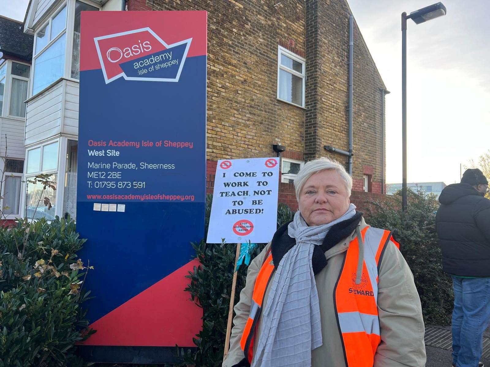 Lead Practitioner for English Lisa Reynolds was on the picket lines today