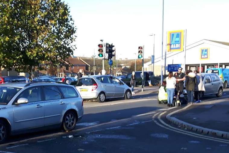 The scene of the accident in Millennium Way, Sheerness