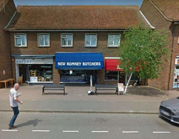 New Romney Butcher's has been targeted. Photo: Google Street View