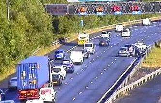 The crash on the M2. Picture: Highways England (3346904)