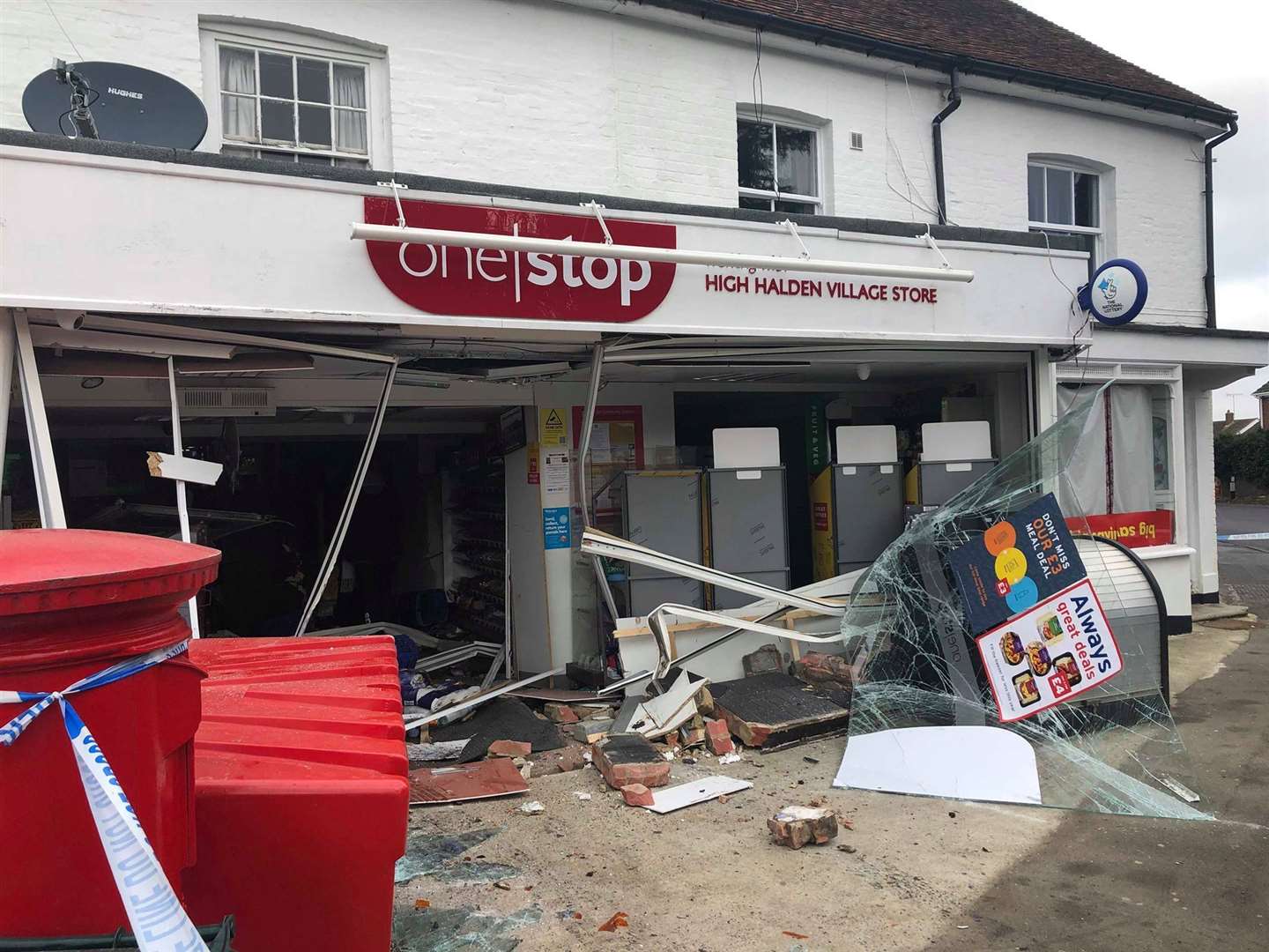 The damage caused by thieves last year as they attempted to steal a cash machine