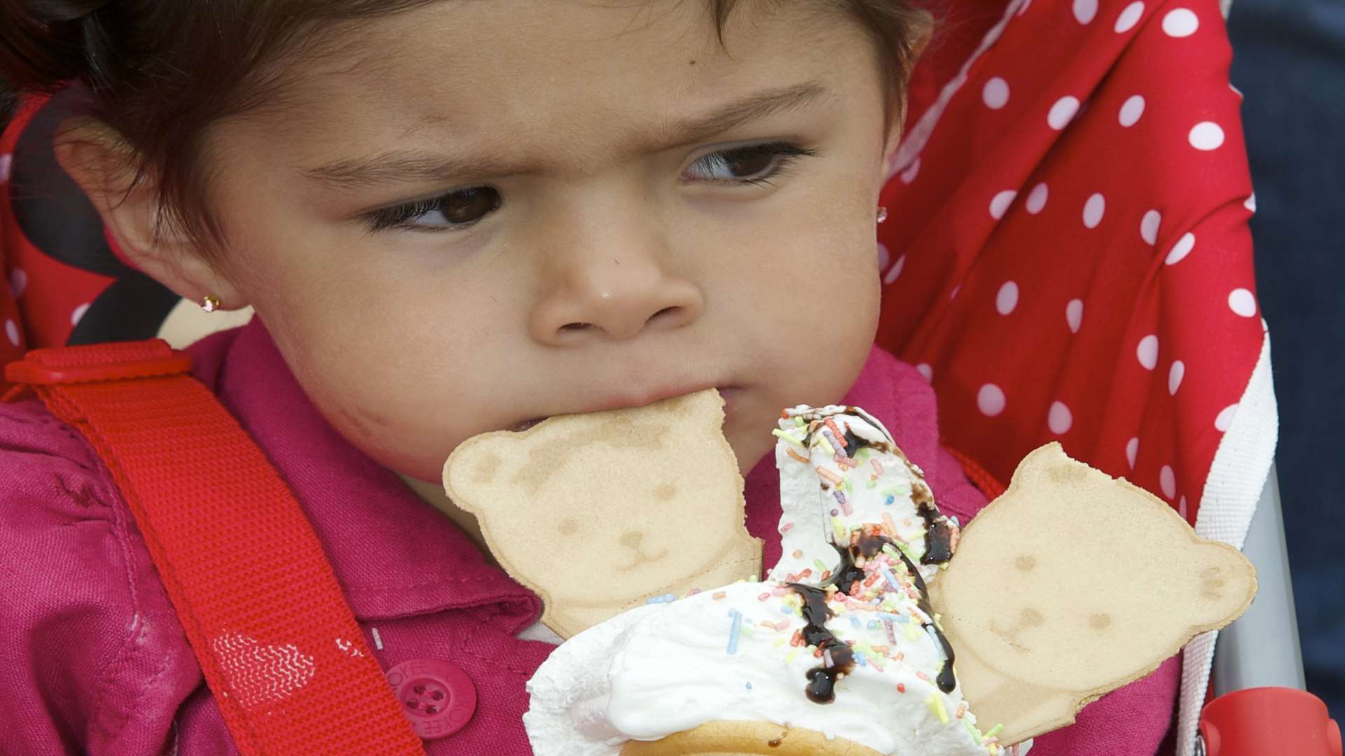 Acey-Mae Miller, 2, with a big ice cream