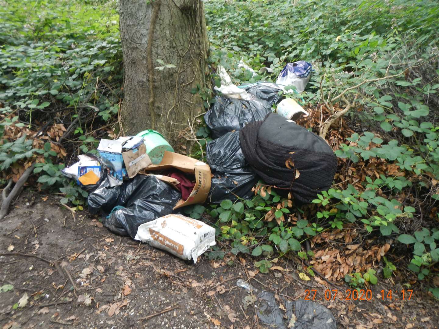 The fly-tipped rubbish left in River. Picture: Dover District Council