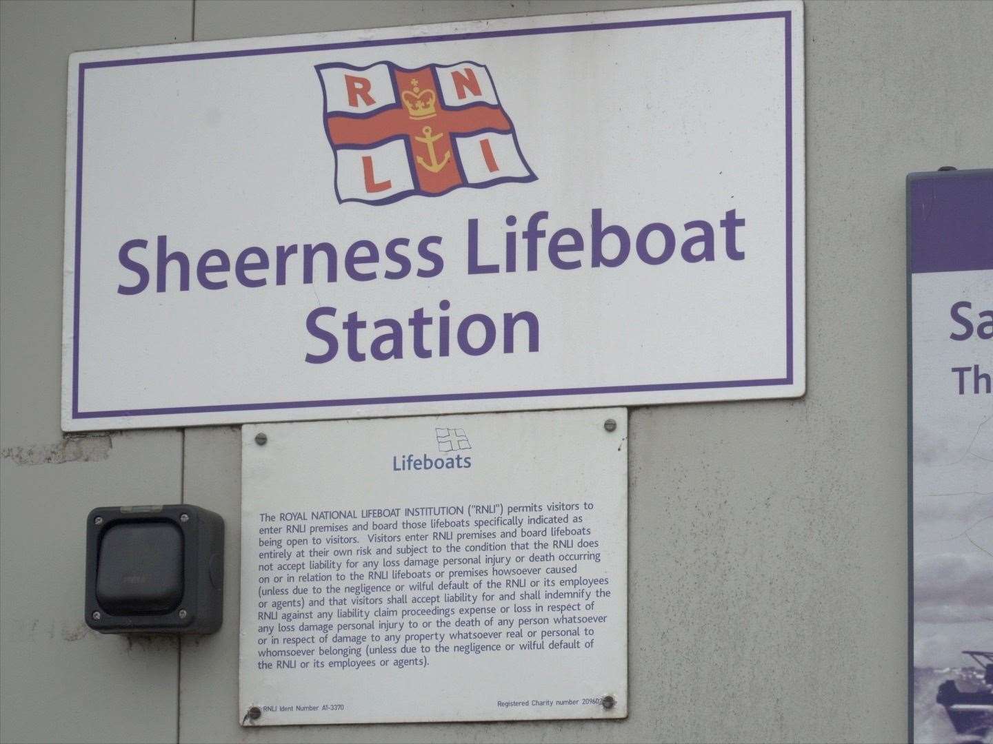 Outside Sheerness Lifeboat Station