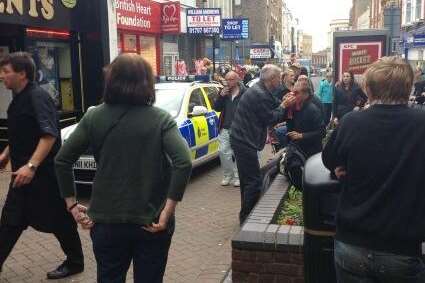 The scene after the stabbing in Margate. Picture: @officialpascal