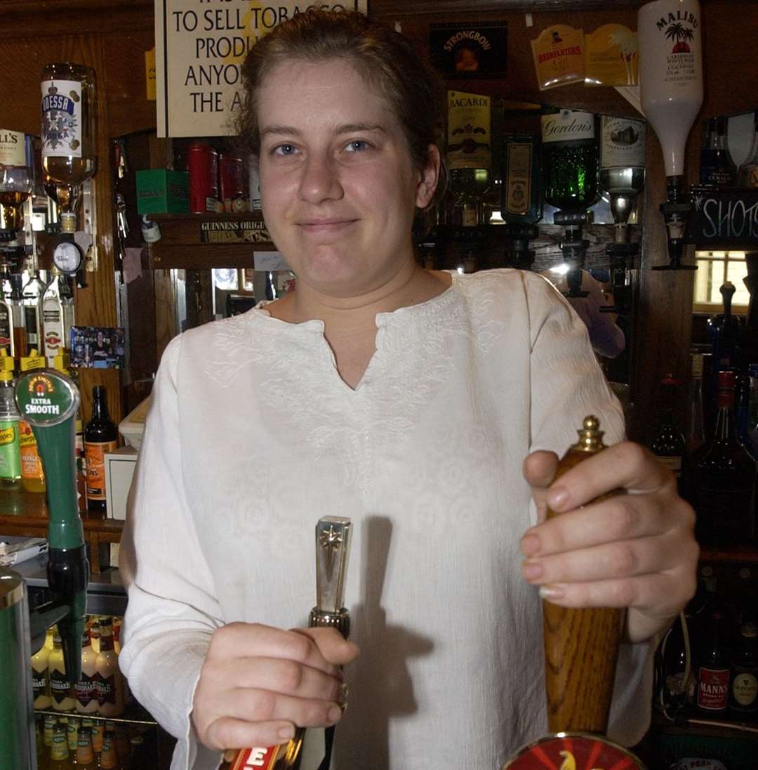 Mel Long, landlady at the Red Lion in 2004
