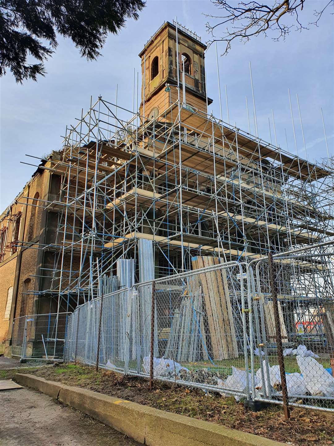 Work begins on the Sheerness Dockyard Church at Blue Town in 2021. Picture: James Brittain