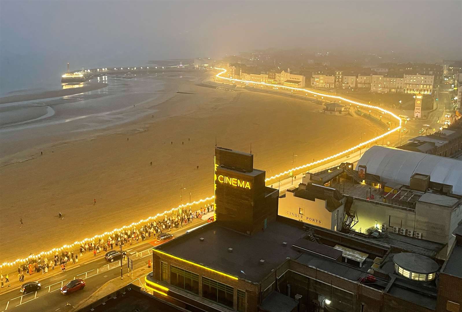The Margate lights put up for the Empire of Light filming. Picture: Paul Johnson