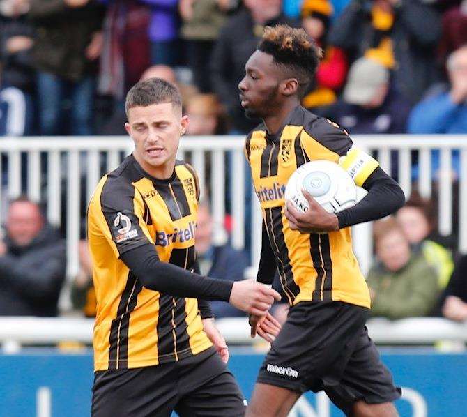 Back to business after Blair Turgott cuts the deficit to 2-1 Picture: Matthew Walker