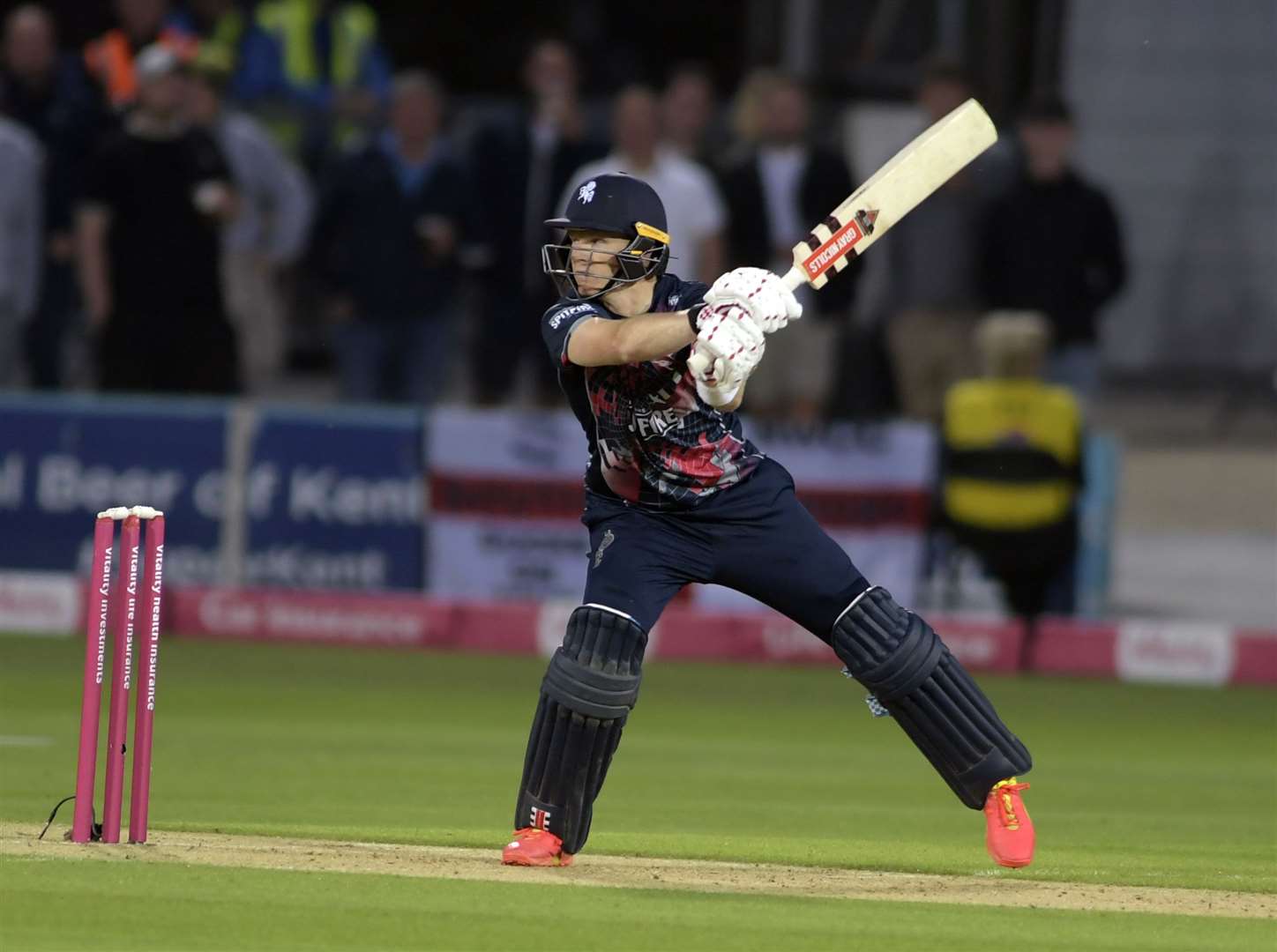 Sam Billings in T20 Blast quarter-final action. The Kent skipper has been included in England's preliminary T20 World Cup squad. Picture: Barry Goodwin