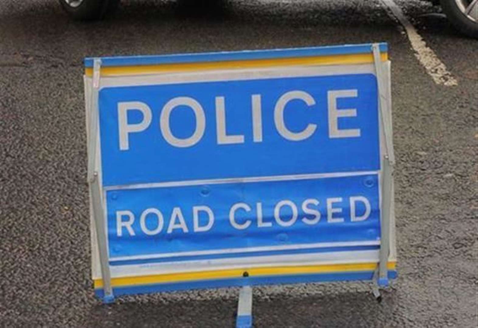 The road has been closed following a collision.