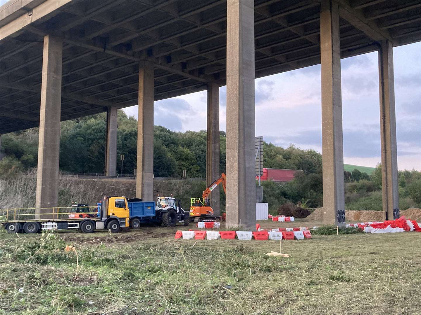 Preparatory work has begun at Stockbury Roundabout for a new flyover