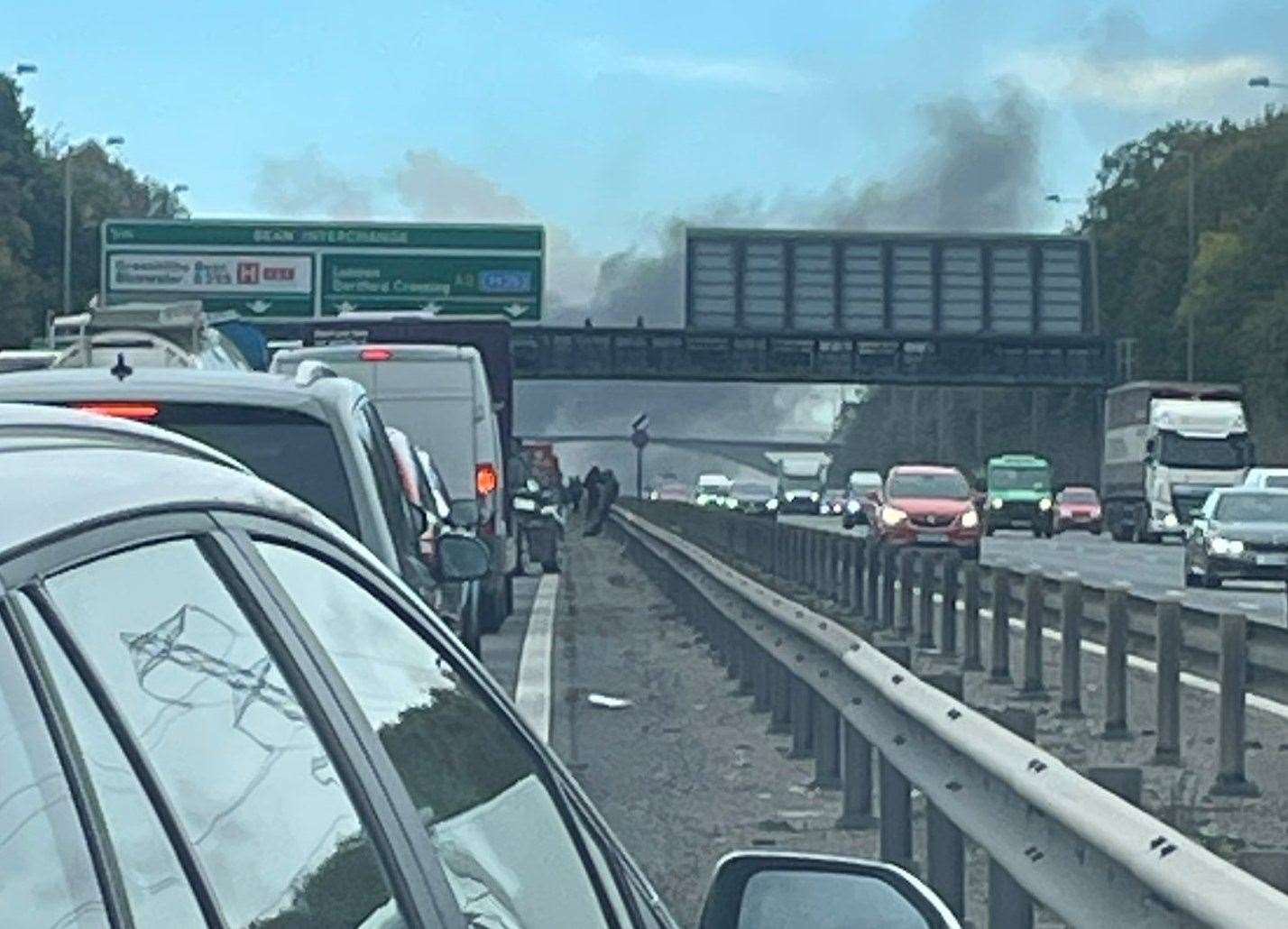 Motorists were stationary for more than an hour on the A2. Picture: Julie Odgers